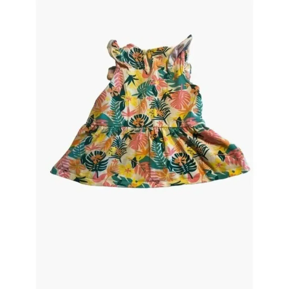 BONNIE JEAN Tropical Print Peplum Top & Orange Shorts Set Toddler Girls Summer O